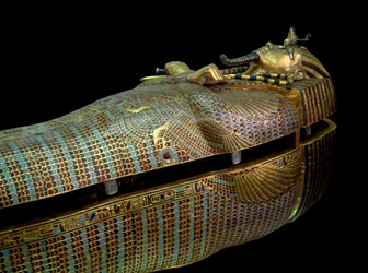 Egyptisk oldtid: sarkofag fra Tutankhamons skat (Tutankhamon eller All-Ankh-amun)