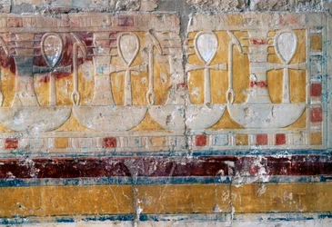 Frise med ønskende hieroglyffer, Hatshepsuts gravtempel, Deir el-Bahari, den thebanske nekropolis (UNESCO