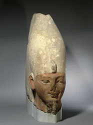 Leder af en tidlig attende dynasti-konge, New Kingdom, ca. 1539-1493 f.Kr. (sandsten)