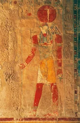 Relief med Ra Horakhty, Hatshepsuts gravtempel, Deir el-Bahari, den thebanske nekropolis (UNESCO