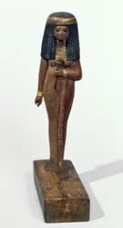 Statue of the Lady Nay, New Kingdom (fyrtræ med guldfiner)