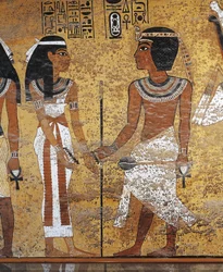 Tutankhamon og hans dronning, Tutankhamons grav, Luxor, Egypten (fresko)