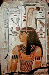 Kunst af Egypten: Grav af Sethi I (KV 17). Maat, gudinde for sandhed og retfærdighed og hieroglyfer