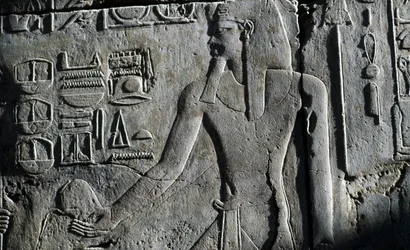 Basrelief, Luxor-templet, Luxor, Theben (UNESCO