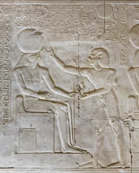 Basrelief, tempel for Seti I, Abydos, Egypten