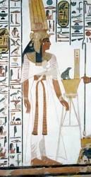 Nefertari, detaljer fra kalkmalerierne i det andet kammer i Nefertaris grav, Valley of Queens, Luxor, Theben (Unescos verdensarvsliste