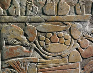 Relief, der viser madofre til guderne, fra Abydos