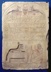 Stela of General Kasa, New Kingdom, ca. 1294-c. 1279 f.Kr. (malet kalksten)