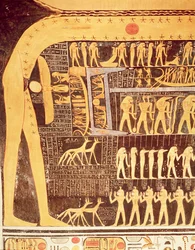 Detalje fra Dagens Bog fra loftet i gravkammeret i Ramses VI