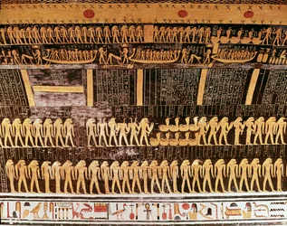 Detalje fra Dagens Bog fra loftet i gravkammeret i Ramses VI