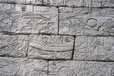 Havfolkene, Ramses 3.s søslag, Medinet Habu, 1195-64 f.Kr.