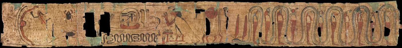 Oldtidens egyptiske begravelsestekst - Oldtidens Egypten - 1069-945 f.Kr. - Papyrus - 10x100 - Szepmuveszeti Muzeum, Budapest