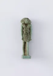 Stående figur af guddom Khnum, Saite periode, 664-525 f.Kr. (fajance)