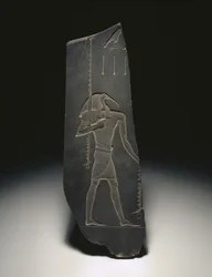 Thoth, lærdommens gud og de skriftlærdes protektor, 663-525 f.Kr. (skifer)