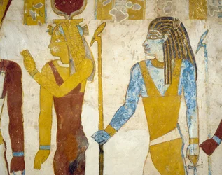 Vægmalerier fra Tomb of Pa Nentwy, Bahariya Oasis, Giza, Egypten. Egyptisk civilisation, 26. dynasti, 663-525 f.Kr.