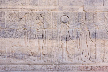 Relieffer ved Philae-templet, Aswan, Egypten