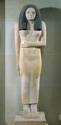 Statue af Nesa, Det Gamle Rige (malet kalksten)