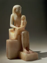 Pepy II og hans mor dronning Meryreankhnes, muligvis fra Saqqara, Old Kingdom (calcit)