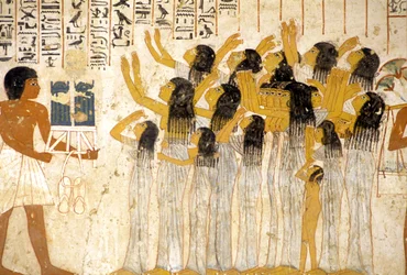 Det gamle Egypten, Maleri/fresco, Grædende kvinder i begravelsesoptoget, Ramoses grav, Theben, De Ædles Dal