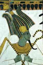 Det gamle Egypten, Vægmaleri, , Osiris, underverdenens herre, Sennedjems grav, Theben, Deir el Medina