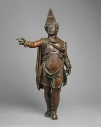 Bronzestatuette af en dreng i østlig kjole, midten af slutningen af 1. århundrede f.Kr. (bronze)