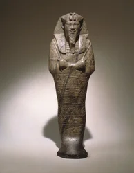 Ushabti af Senkamanseken, fra Etiopien (grå kalksten)