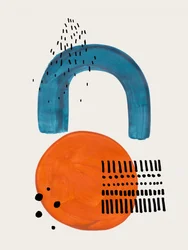 Blå bue, orange cirkel