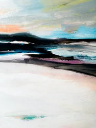 Farverig, abstrakt horisont