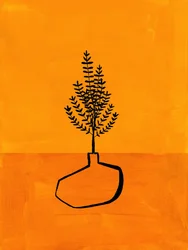 Orange, minimalistisk plante