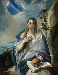 ""La Madeleine repentante"" Maleri af Domenikos Theotokopoulos dit El Greco (1541-1614) 16eme siecle - El Greco, Dominico (1541-1614) - 1577 - Olie på lærred - 156,5x121 - Szepummuveszeti, Budapest Muze