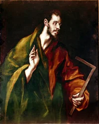 Apostolat for katedralen i Toledo: Apoteren Saint Thomas. Maleri af Domenikos Theotokopoulos dit El Greco (1540-1614)