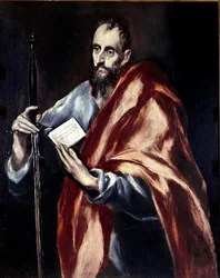Apostolat for katedralen i Toledo: Apostlen Saint Paul. Maleri af Domenikos Theotokopoulos dit El Greco (1540-1614)
