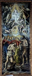 Kristi dåb Maleri af Domenikos Theotokopoulos dit El Greco (1541-1614) 1596 Søn. 3,5x1,44 m Madrid, Prado-museet