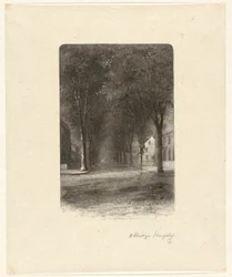Uden titel [Tree-lined Street]