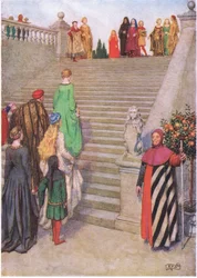 Dante og Beatrice første møde: 