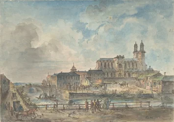 Udsigt over Uppsala katedral fra nord, 1700-begyndelsen af det 19. århundrede.