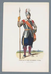 Pikeman fra den hollandske garde. (17. århundrede) under prins Maurice (titel på objektet)