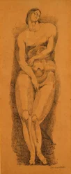 Stående nøgen kvinde, ca. 1909.