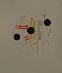 Sportsfolk. Figur til operaen Victory over the sun af A. Kruchenykh, 1920-1921