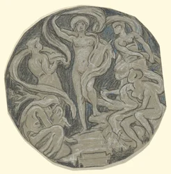 Undersøgelse for Center Circle of Huntington Ceiling; Apollo og ledsagere