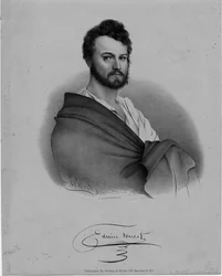Edwin Forrest (1806-72), skuespiller, Nathaniel Currier litografi, udgivet af Brown und Minot, New York