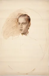 Portræt Skitse. Formodentlig kunstnerens søn Thorald Jerichau