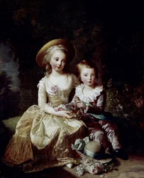Portræt af Marie Thérèse Charlotte af Frankrig og Delfino Louis Joseph Xavier fra Frankrig