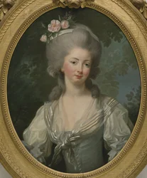 Ernestine Frederique, prinsesse af Croy - Portræt af Ernestine-Frederique, prinsesse af Croy, af Vigee-Lebrun, Marie Louise Elisabeth (1755-1842). Olie på lærred. Mål: 74x60 cm. Nationalmuseum Stockholm