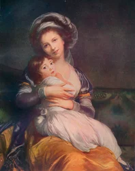 Louise Elisabeth Vigee Le Brun 1755-1842 med sin datter Jeanne-Lucie, 1786, 1911