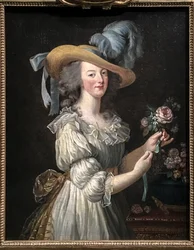 Marie Antoinette i en muslin kjole.