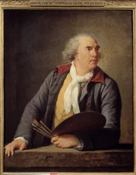 Portræt af maleren Hubert Robert (1733-1808). Maleri af Marie Elisabeth Louise Vigee Le brun (eller Vigee-Lebrun eller Vigee Lebrun) (1755-1842)
