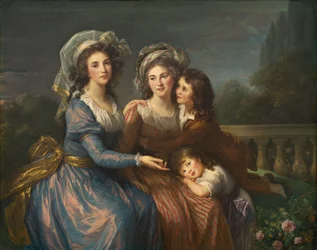 Marquise de Pezay og Marquise de Rougé med hendes sønner Alexis og Adrien