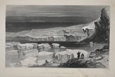 Den store gletsjer i Humboldt, illustration fra "The second Grinnell Expedition in Search of Sir John Franklin", 1856