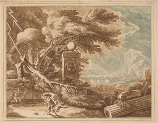 Heroisk stormfuldt landskab, 1724.